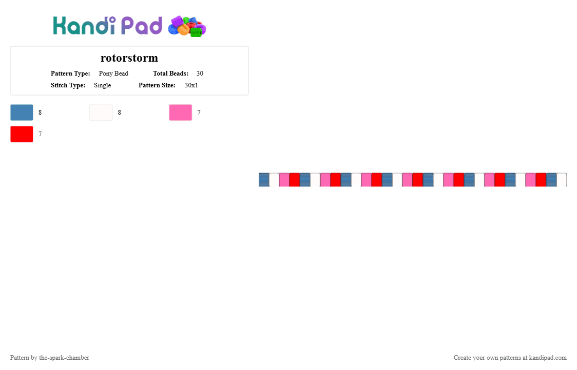 rotorstorm - Pony Bead Pattern by the-spark-chamber on Kandi Pad - blue