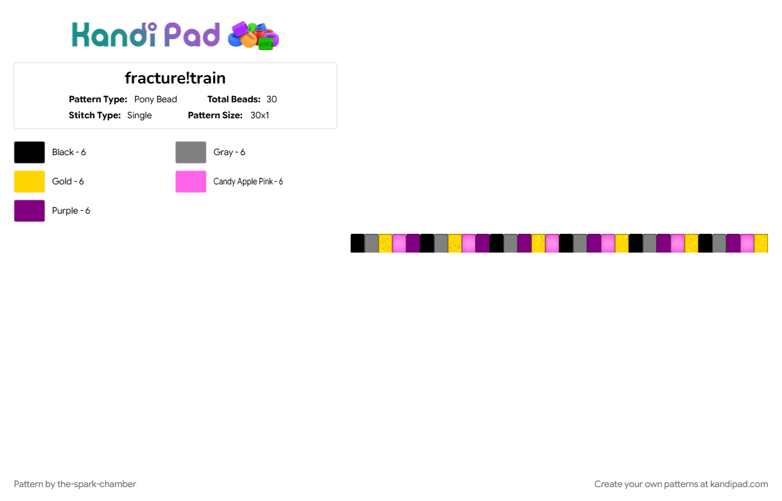 fracture!train - Pony Bead Pattern by the-spark-chamber on Kandi Pad - astrotrain, black, glow in the dark, gold, gray, pink, purple, transformers