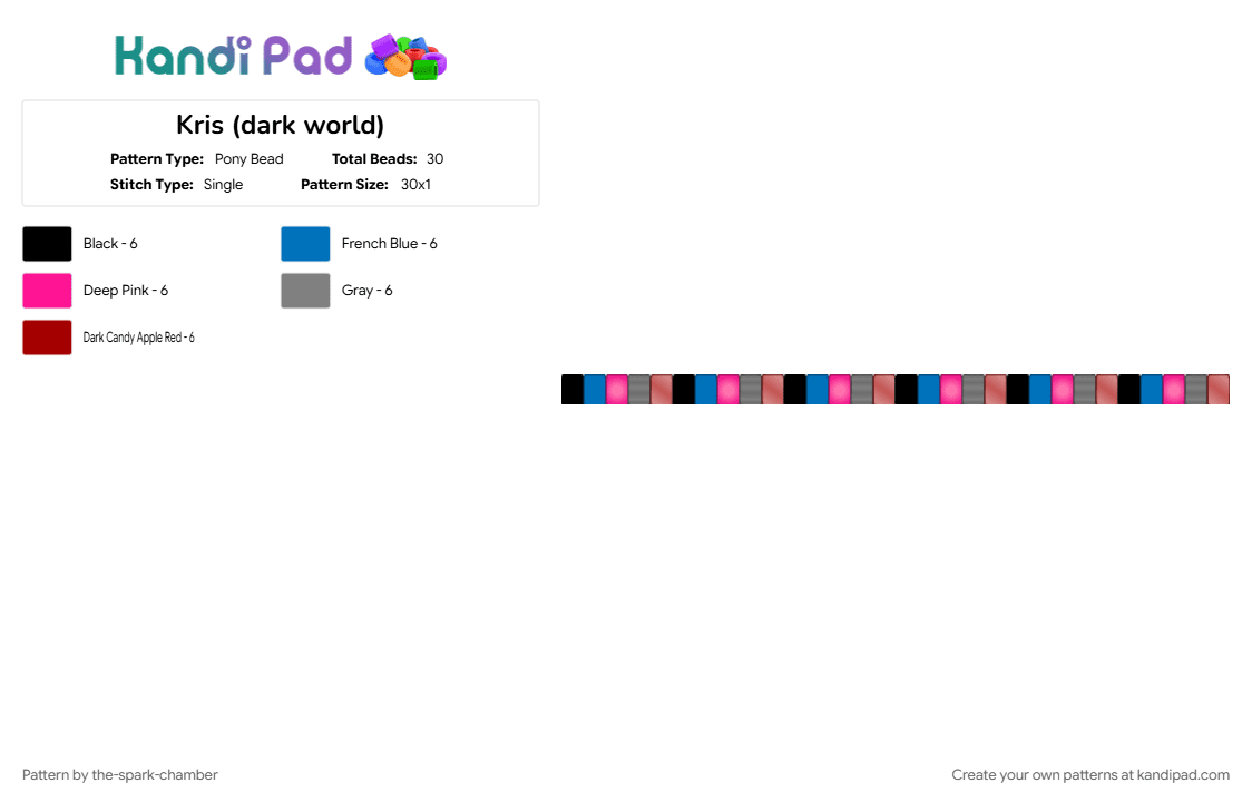 Kris (dark world) - Pony Bead Pattern by the-spark-chamber on Kandi Pad - black, blue, deltarune, glow, gray, pink, red, shiny