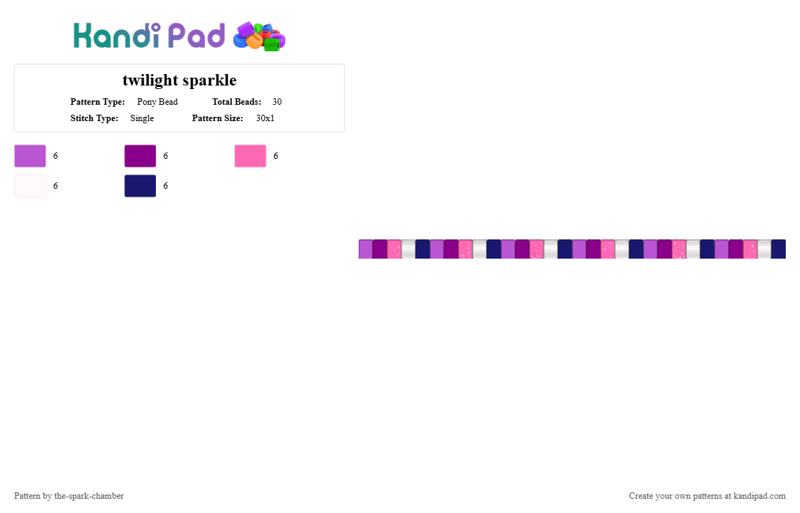twilight sparkle - Pony Bead Pattern by the-spark-chamber on Kandi Pad - pink