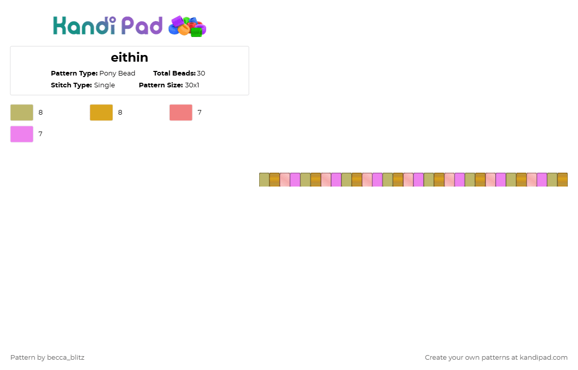 eithin - Pony Bead Pattern by the-spark-chamber on Kandi Pad - beige,orange