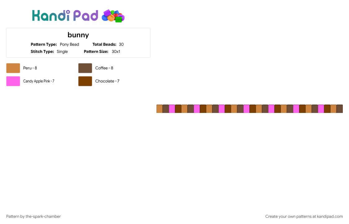bunny - Pony Bead Pattern by the-spark-chamber on Kandi Pad - brown