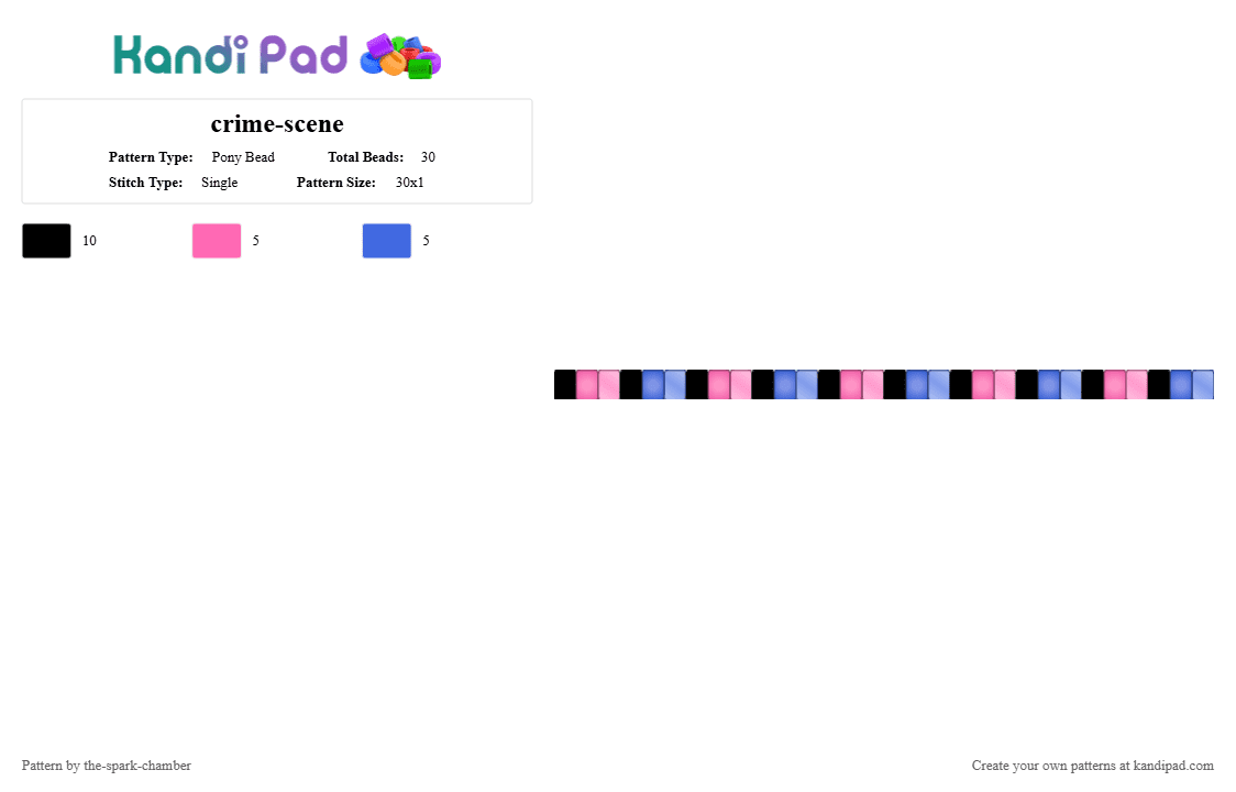 crime-scene - Pony Bead Pattern by the-spark-chamber on Kandi Pad - black, blue, fusion, glow in the dark, ninjago, oc, pink, sunaffected