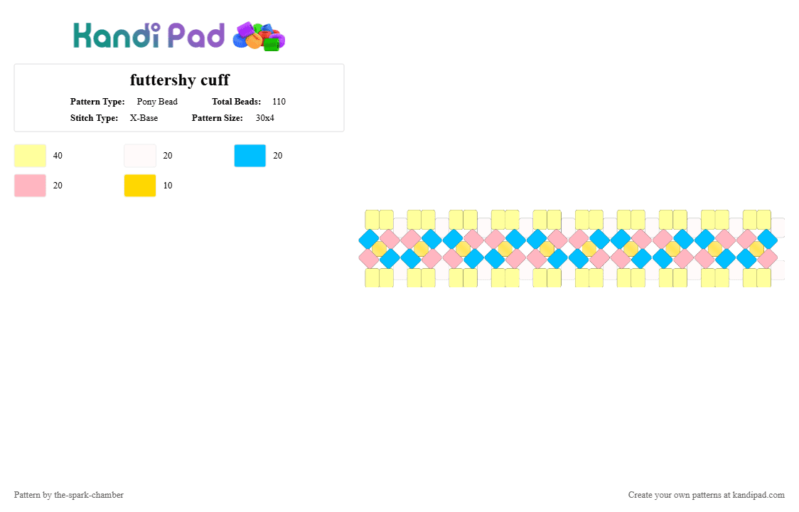 futtershy cuff - Pony Bead Pattern by the-spark-chamber on Kandi Pad - yellow