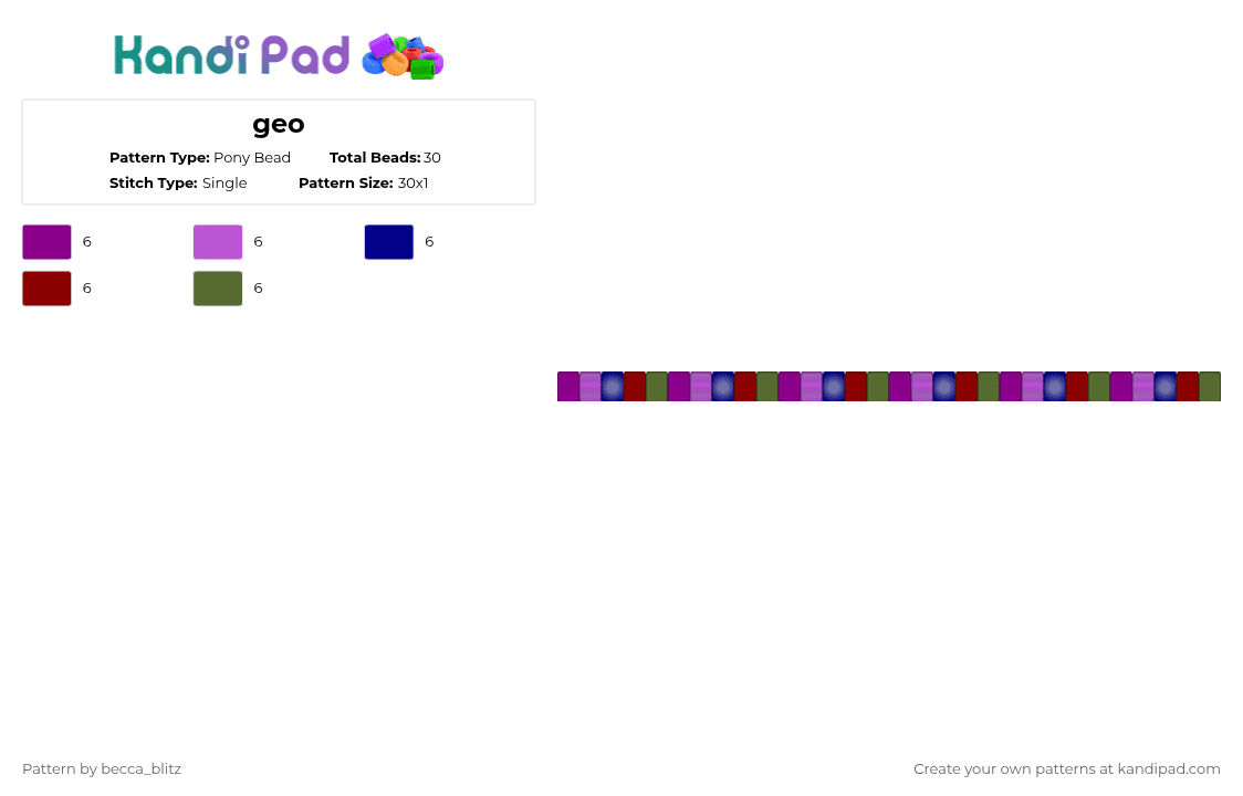 geo - Pony Bead Pattern by the-spark-chamber on Kandi Pad - pink