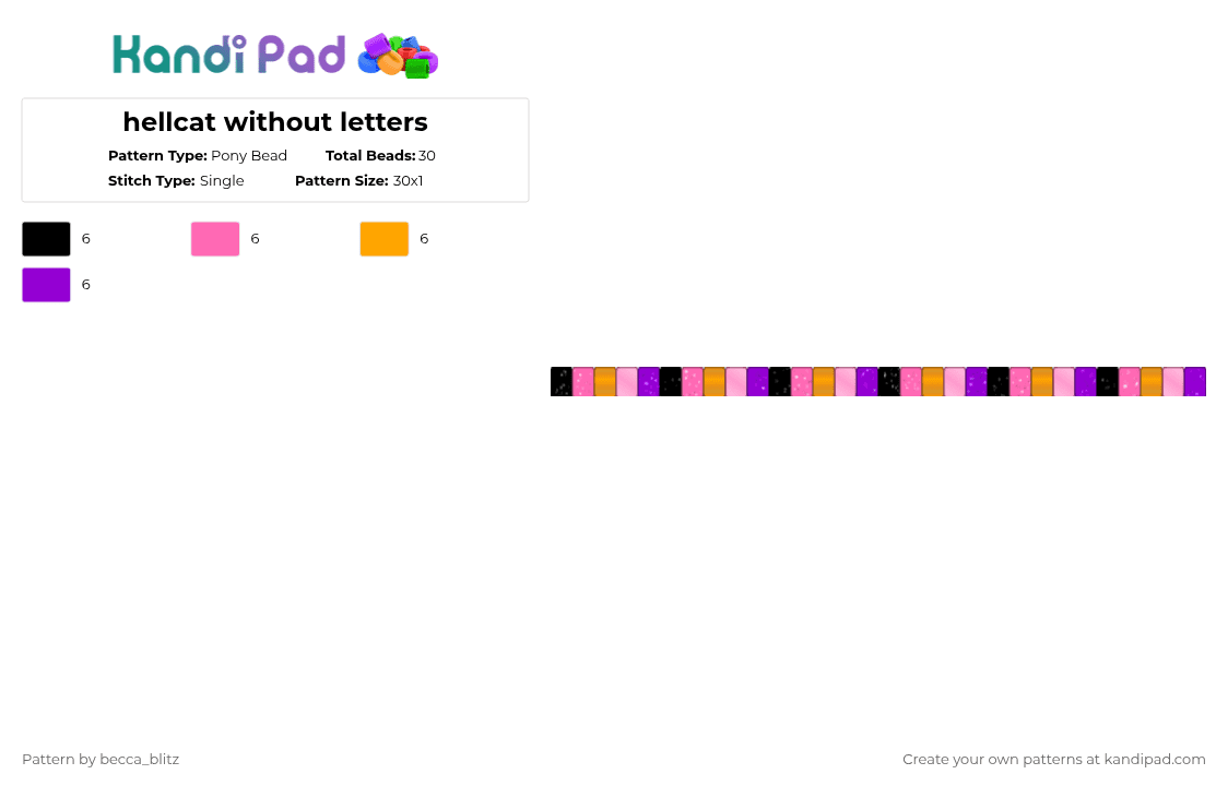 hellcat without letters - Pony Bead Pattern by the-spark-chamber on Kandi Pad - pink