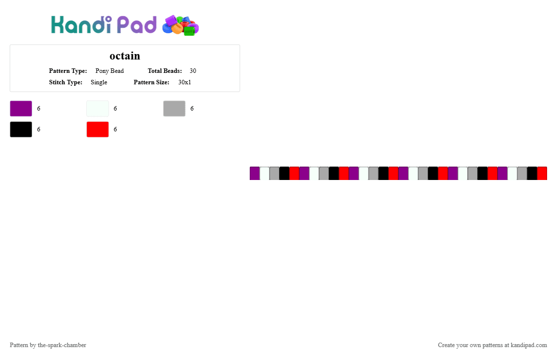 octain - Pony Bead Pattern by the-spark-chamber on Kandi Pad - pink,beige,red