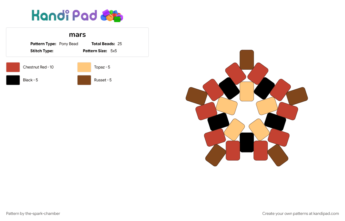 mars - Pony Bead Pattern by the-spark-chamber on Kandi Pad - red