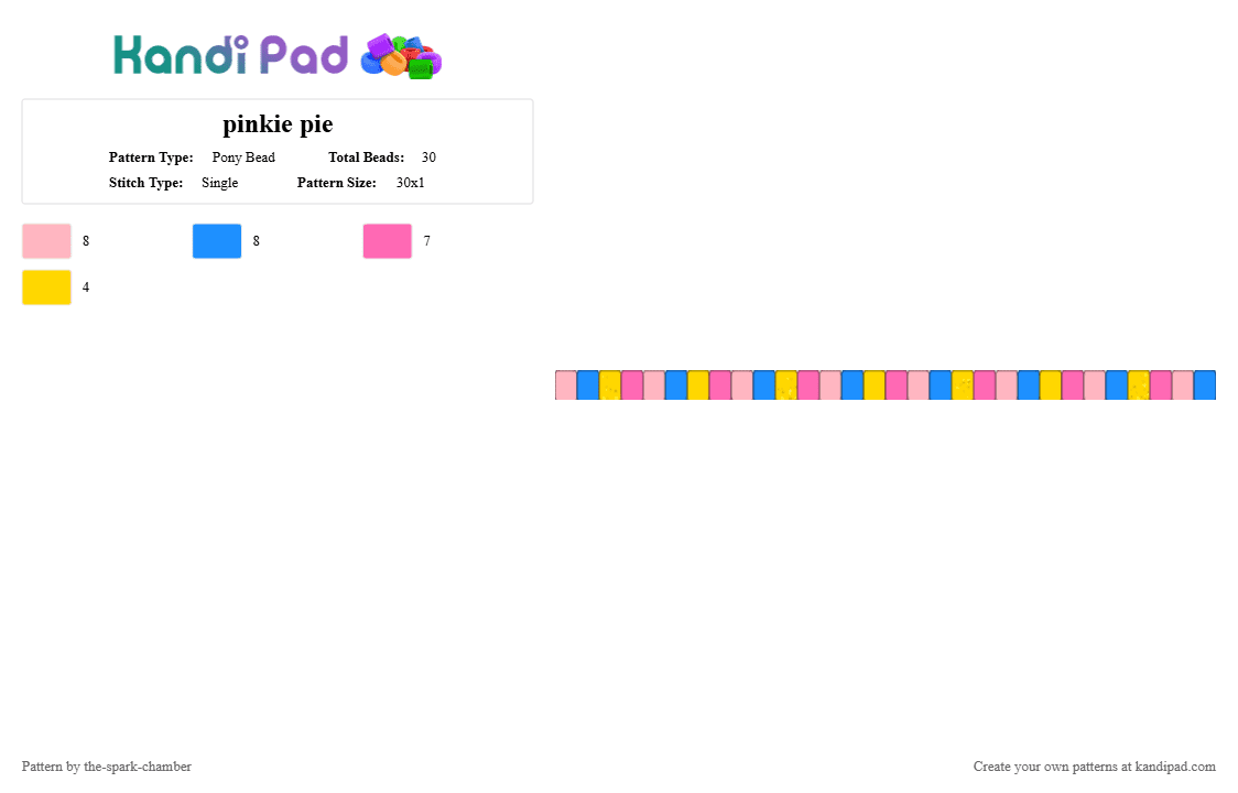 pinkie pie - Pony Bead Pattern by the-spark-chamber on Kandi Pad - pink