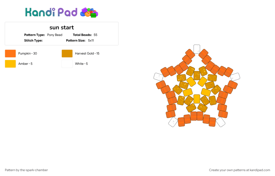 sun start - Pony Bead Pattern by the-spark-chamber on Kandi Pad - 