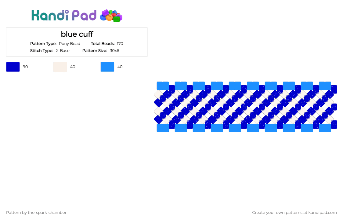 blue cuff - Pony Bead Pattern by the-spark-chamber on Kandi Pad - purple,light blue