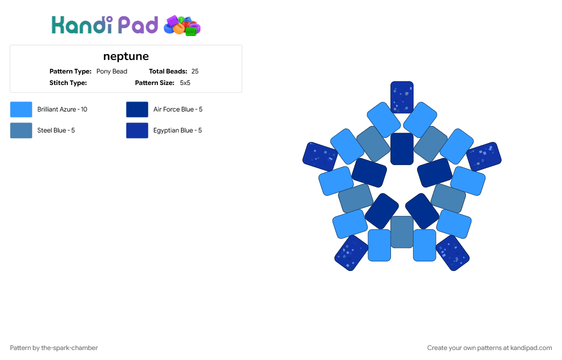 neptune - Pony Bead Pattern by the-spark-chamber on Kandi Pad - blue, light blue