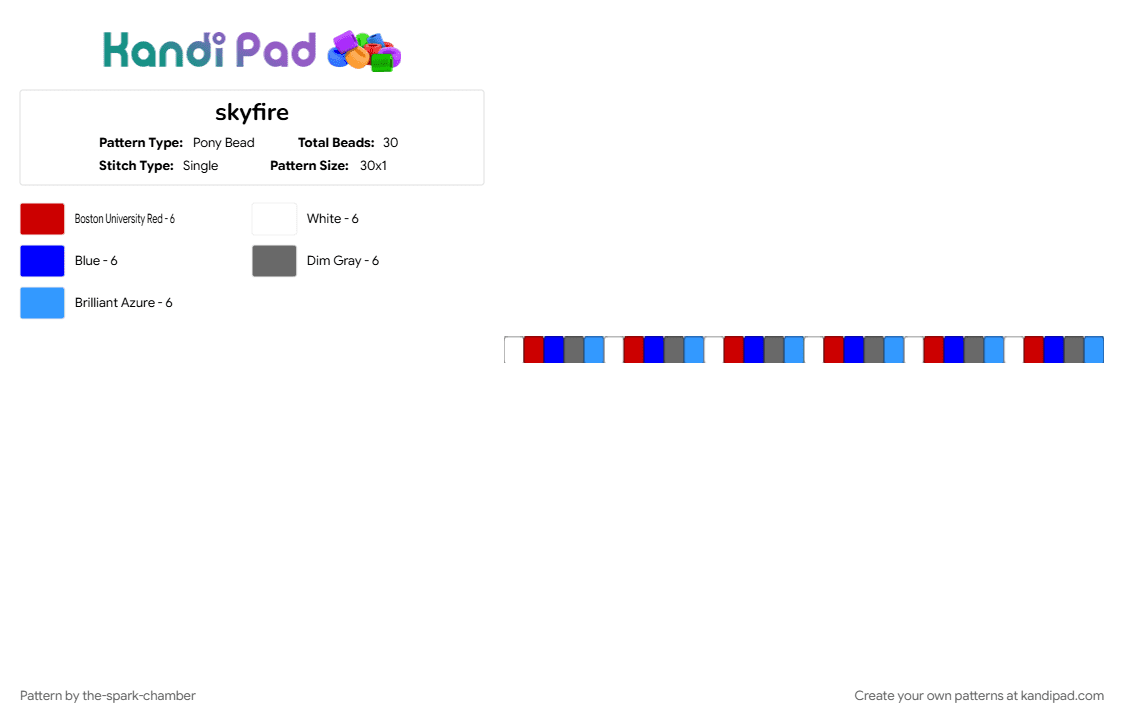 skyfire - Pony Bead Pattern by the-spark-chamber on Kandi Pad - 