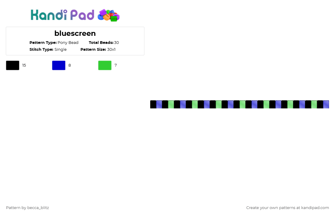 bluescreen - Pony Bead Pattern by the-spark-chamber on Kandi Pad - purple,green