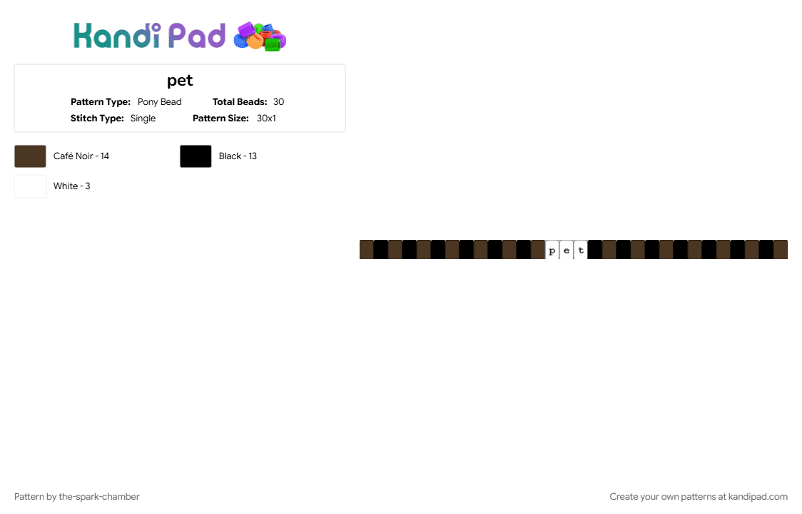 pet - Pony Bead Pattern by the-spark-chamber on Kandi Pad - animal, black, brown