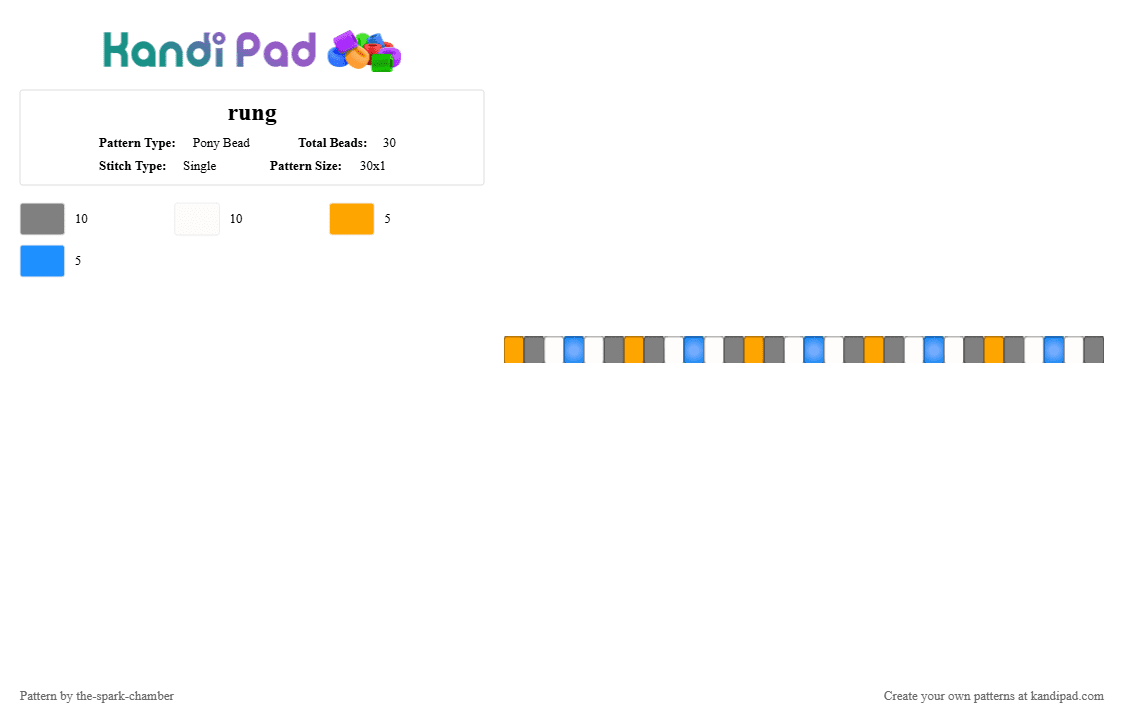 rung - Pony Bead Pattern by the-spark-chamber on Kandi Pad - gray,glow in the dark,orange,blue,clear,autobot,tf,hero