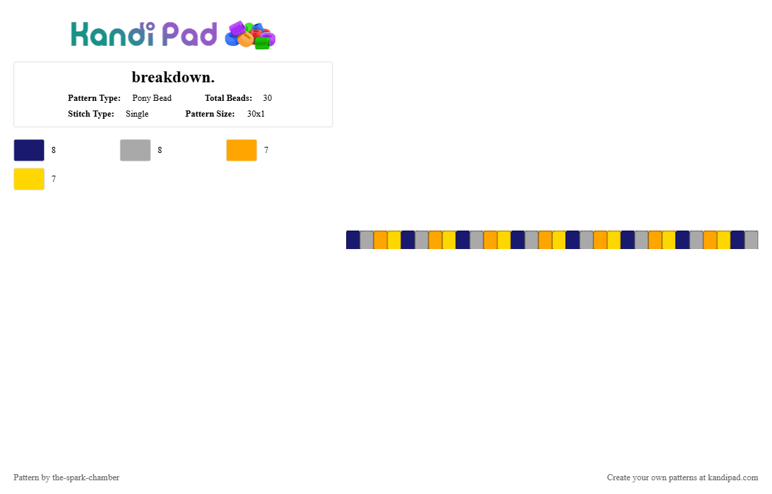 breakdown. - Pony Bead Pattern by the-spark-chamber on Kandi Pad - purple,beige,blue,gray,orange,yellow,decepticon,tfp