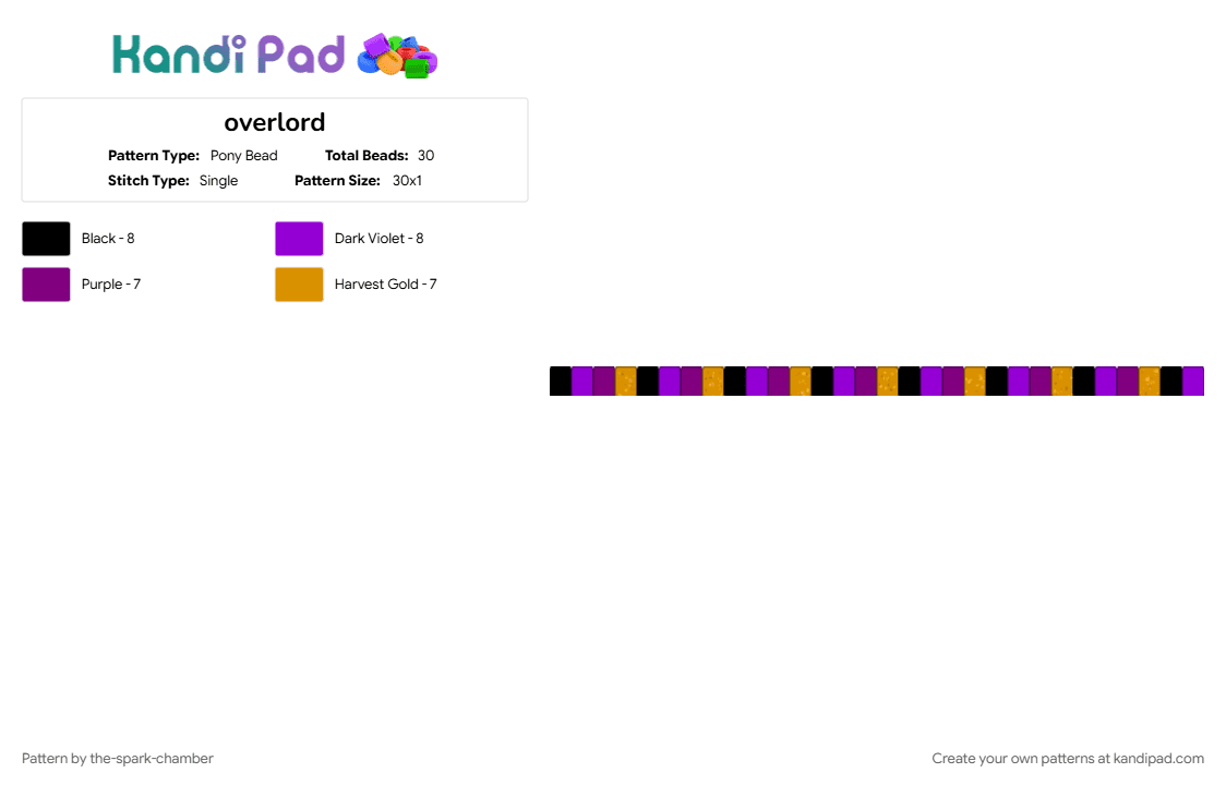 overlord - Pony Bead Pattern by the-spark-chamber on Kandi Pad - purple