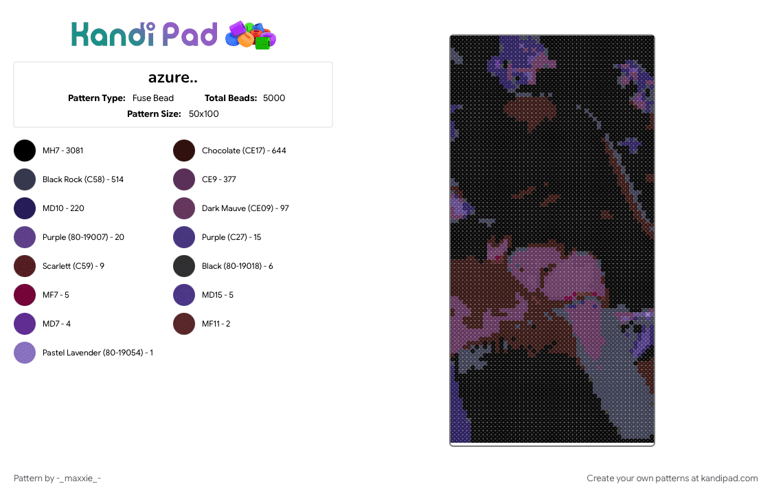azure.. - Fuse Bead Pattern by -_maxxie_- on Kandi Pad - 