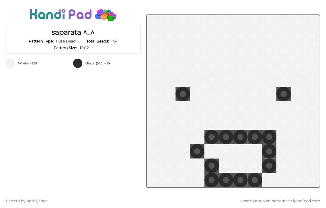 saparata ^_^ - Fuse Bead Pattern by maxxie on Kandi Pad - white