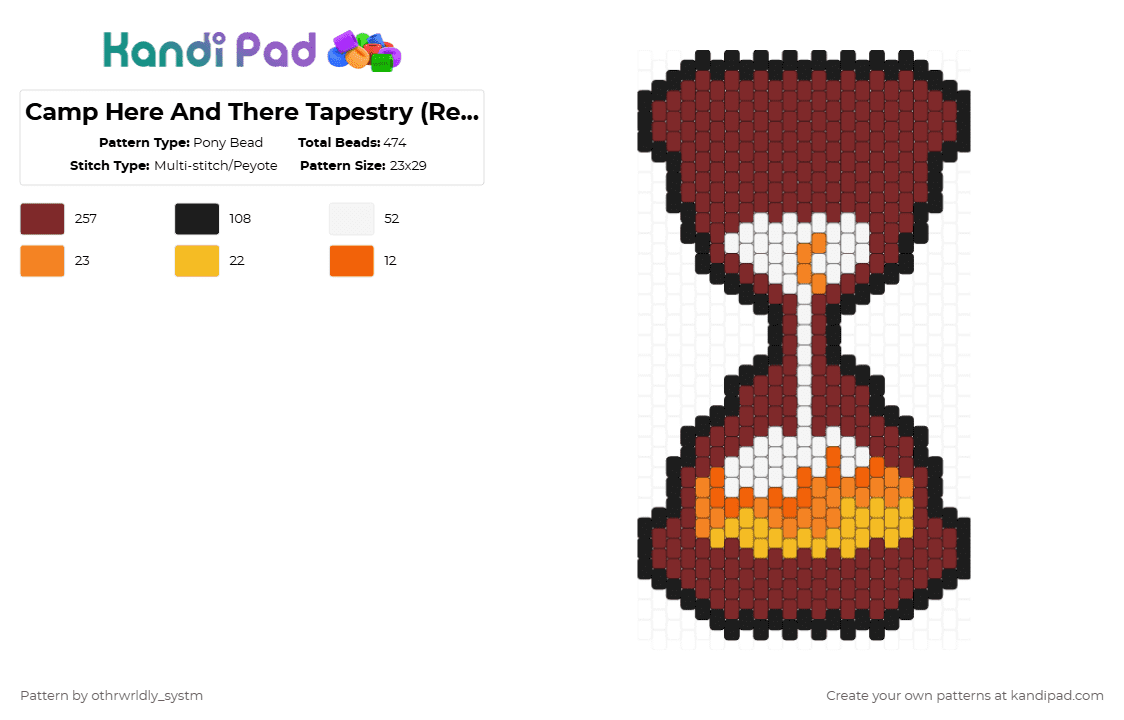 Camp Here And There Tapestry (Request) - Pony Bead Pattern by othrwrldly_systm on Kandi Pad - brown,chat,camp here and there,tapestry