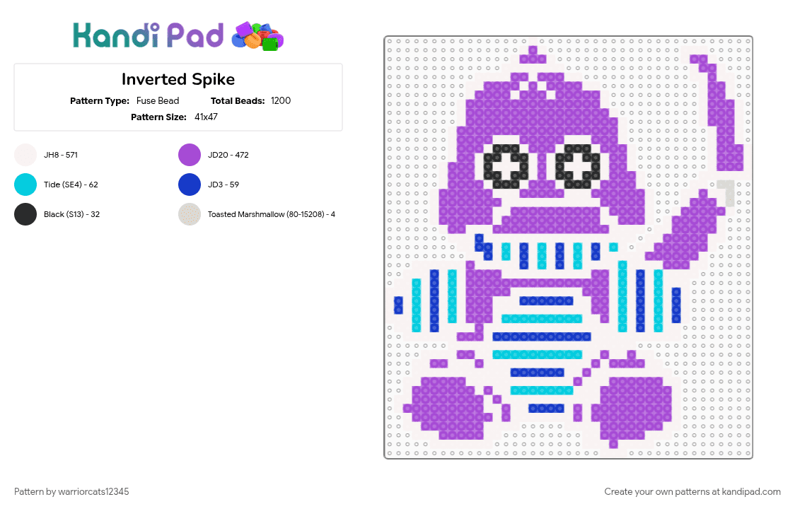 Inverted Spike - Fuse Bead Pattern by warriorcats12345 on Kandi Pad - purple