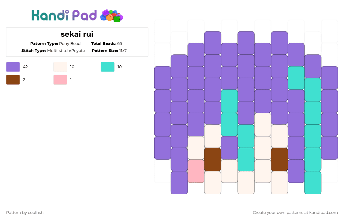 Sekai rui Pony Bead Pattern - Kandi Pad | Kandi Patterns, Fuse Bead ...