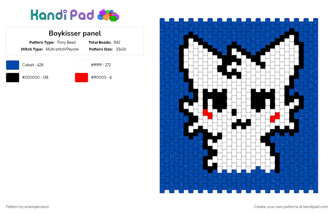 You like kissing boys, don\'t you - Pony Bead Pattern by ariampersand on Kandi Pad - blue