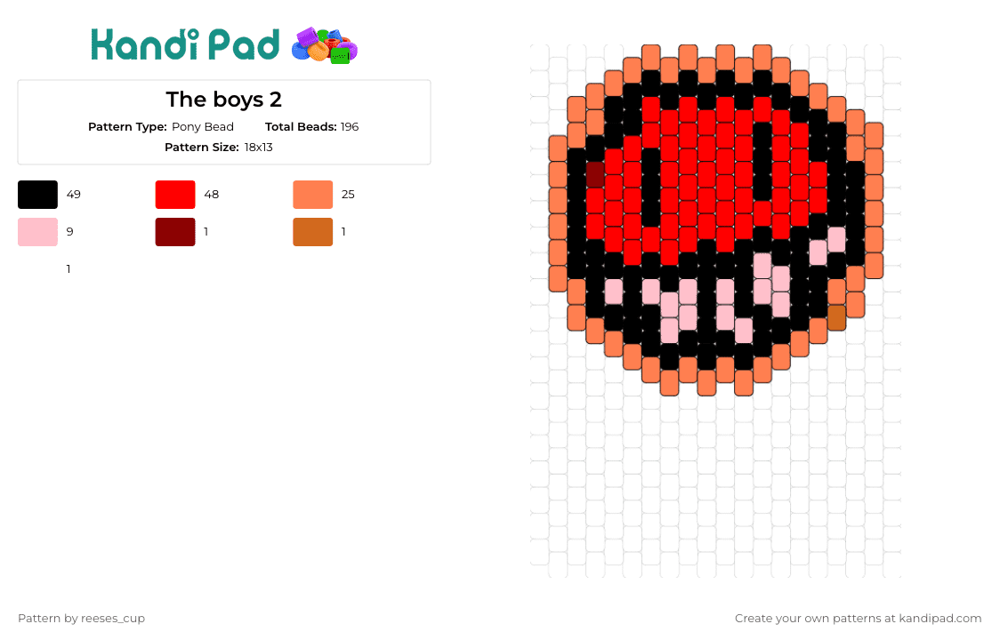 The boys 2 - Pony Bead Pattern by reeses_cup on Kandi Pad - 
