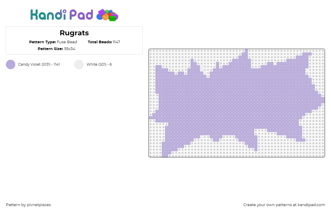 Rugrats - Fuse Bead Pattern by plvnetpisces on Kandi Pad - rugrats,nickelodeon,nostalgic,silhouette,classic,cherished,childhood,memories,to