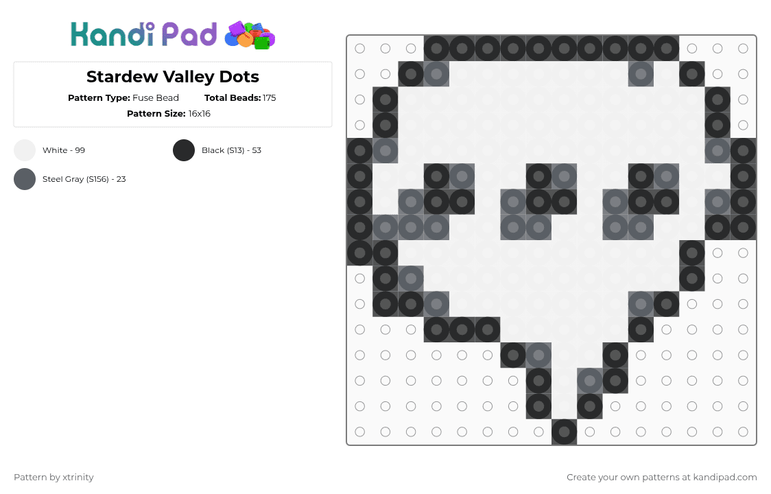 Stardew Valley Dots - Fuse Bead Pattern by xtrinity on Kandi Pad - white,stardew,stardewvally