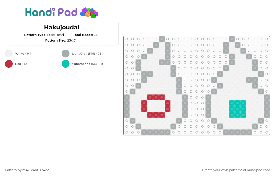 Hakujoudai - Fuse Bead Pattern by m4x_c4nt_r34dd on Kandi Pad - white,gray,tbhk,hanako,hanakokun,hakujoudai,kokujoudai,anime,toilet genie,hanako kun