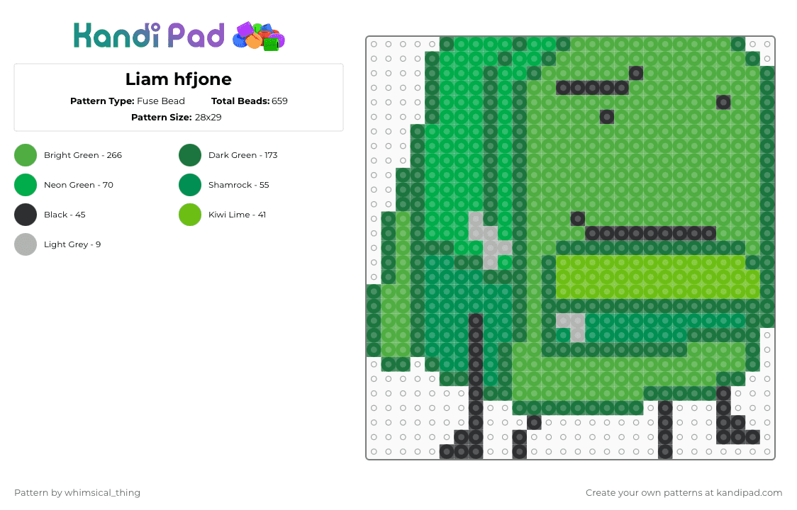 Backpack hfjone - Fuse Bead Pattern by whimsical_thing on Kandi Pad - green