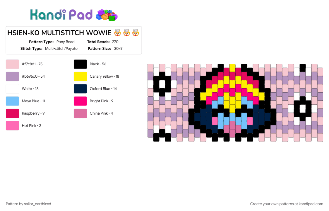 HSIEN-KO MULTISTITCH WOWIE 🤯🤯🤯 - Pony Bead Pattern by sailor_earthiexd on Kandi Pad - beige, chibi, darkstalkers, hsienko, jiangshi, pink, spikes