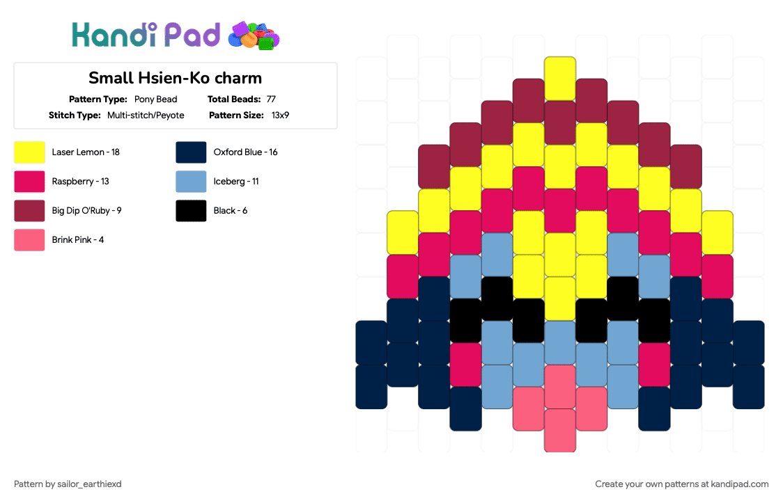 Small Hsien-Ko charm - Pony Bead Pattern by sailor_earthiexd on Kandi Pad - darkstalkers, jiangshi, vampire