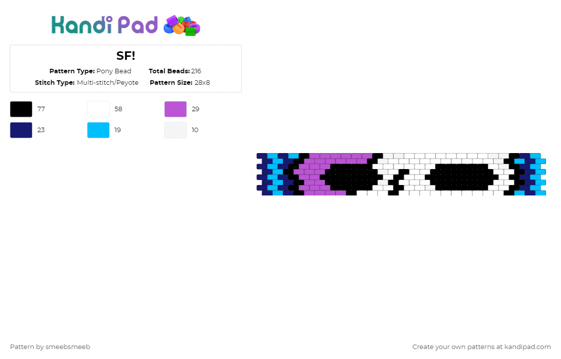 SF! - Pony Bead Pattern by smeebsmeeb on Kandi Pad - purple,pink