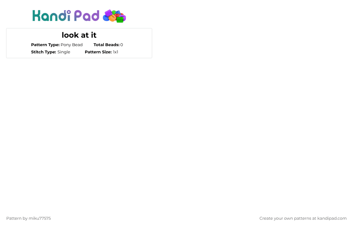 look at it - Pony Bead Pattern by miku77575 on Kandi Pad - 