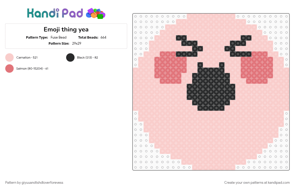 Emoji thing yea - Fuse Bead Pattern by giyuuandtshdloverforevess on Kandi Pad - beige, emoji, go viral, hehe, idk, lalalala, yaba daba doo