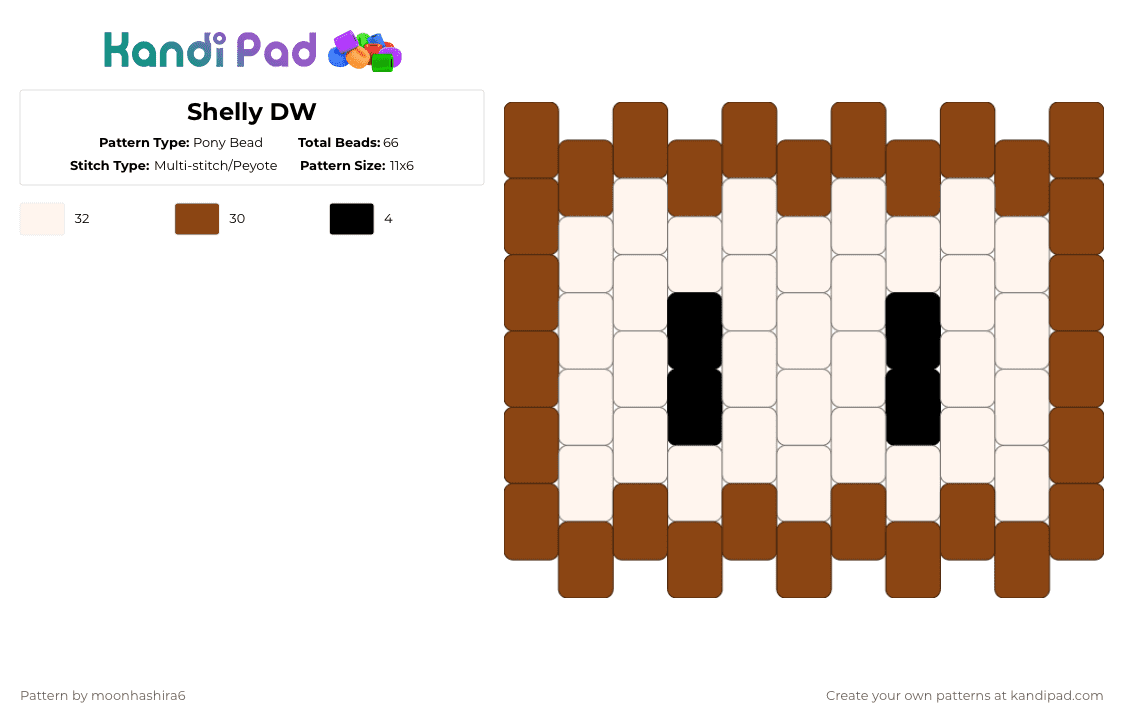 Shelly DW - Pony Bead Pattern by moonhashira6 on Kandi Pad - red,white