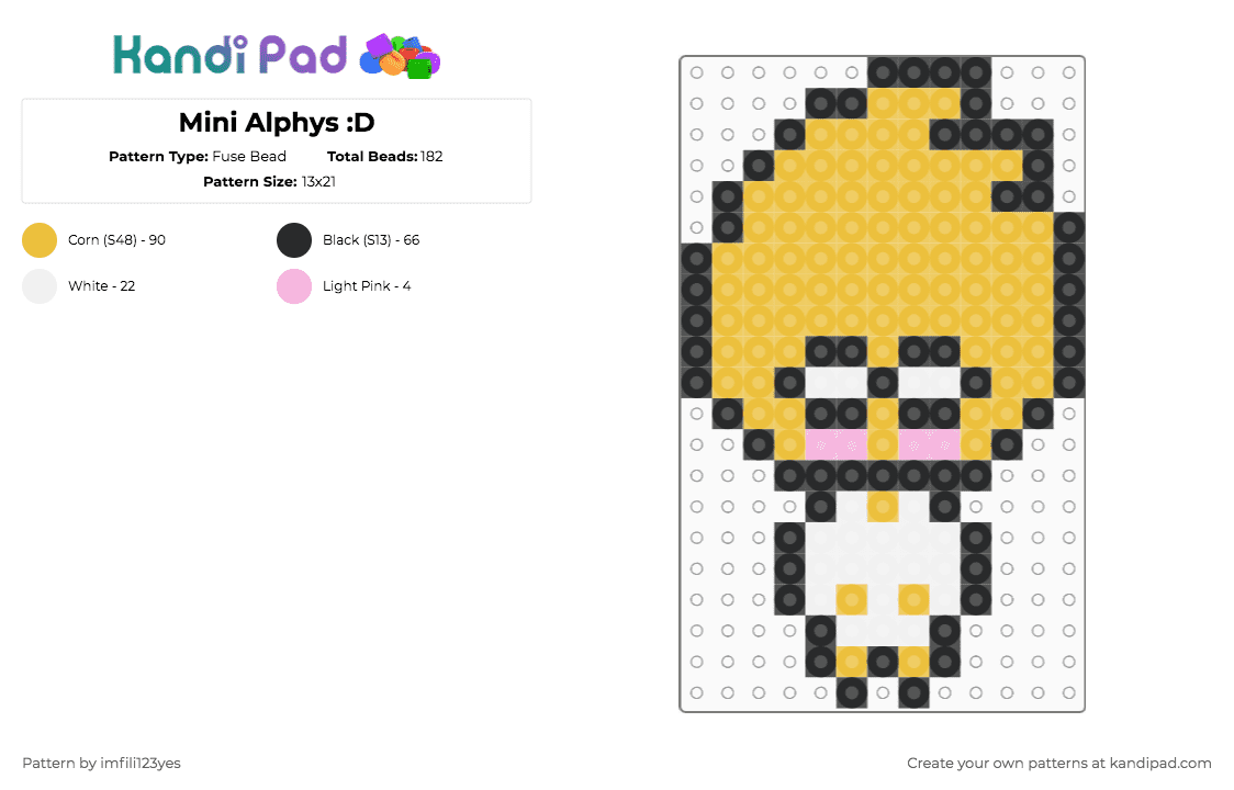 Mini Alphys :D - Fuse Bead Pattern by imfili123yes on Kandi Pad - yellow,alphys,alphys undertale,undertale,deltarune,undyne,i didnt expect anyone to be he,re so soon