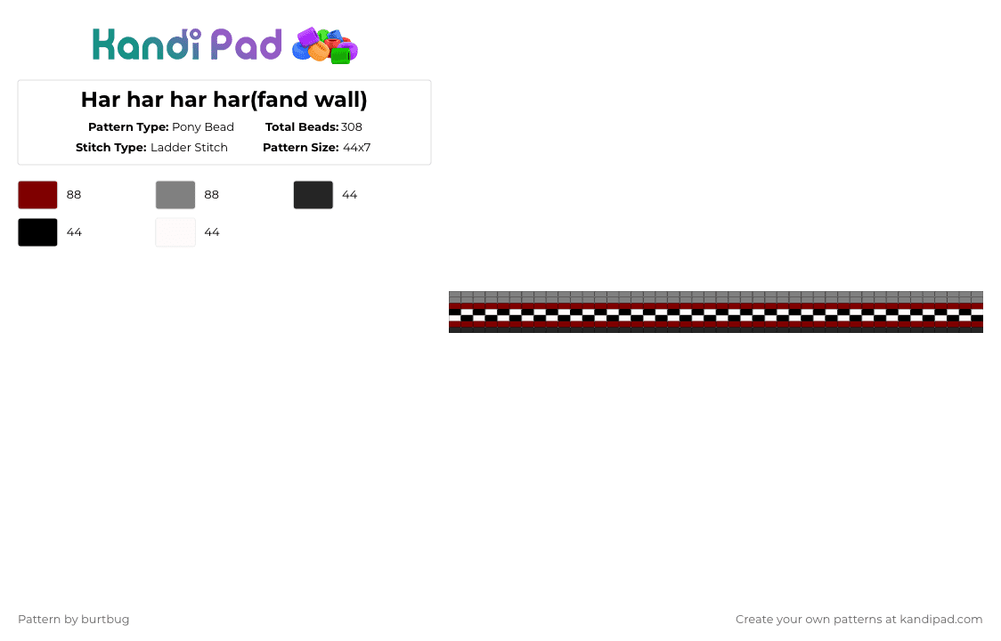Har har har har(fand wall) - Pony Bead Pattern by burtbug on Kandi Pad - brown,gray,fnaf,harhar,freddy,seedbeads,games