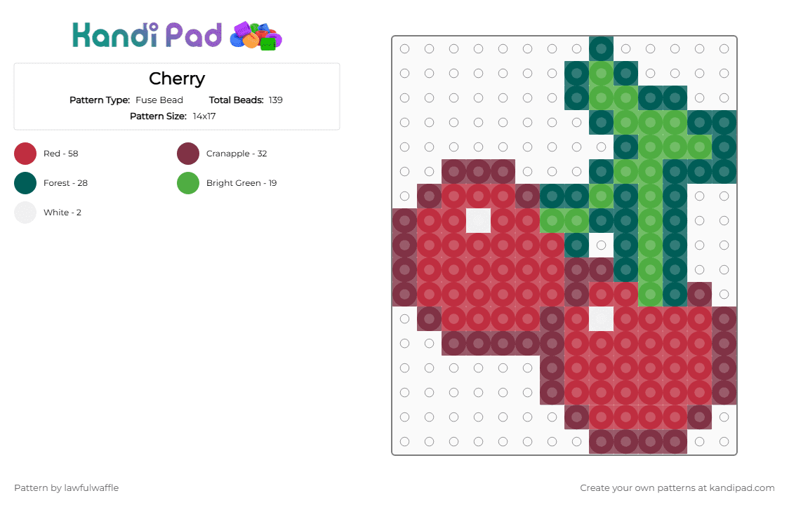 Cherry - Fuse Bead Pattern by lawfulwaffle on Kandi Pad - red