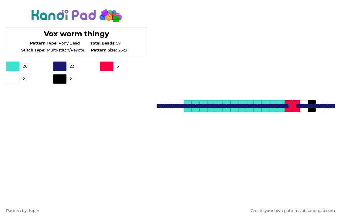 Vox worm thingy - Pony Bead Pattern by -lupin- on Kandi Pad - purple,light blue