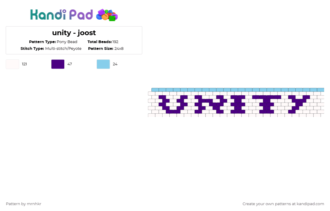 Jjoost Unity Unity - joost Pony Bead Pattern - Kandi Pad | Kandi Patterns, Fuse Bead ...