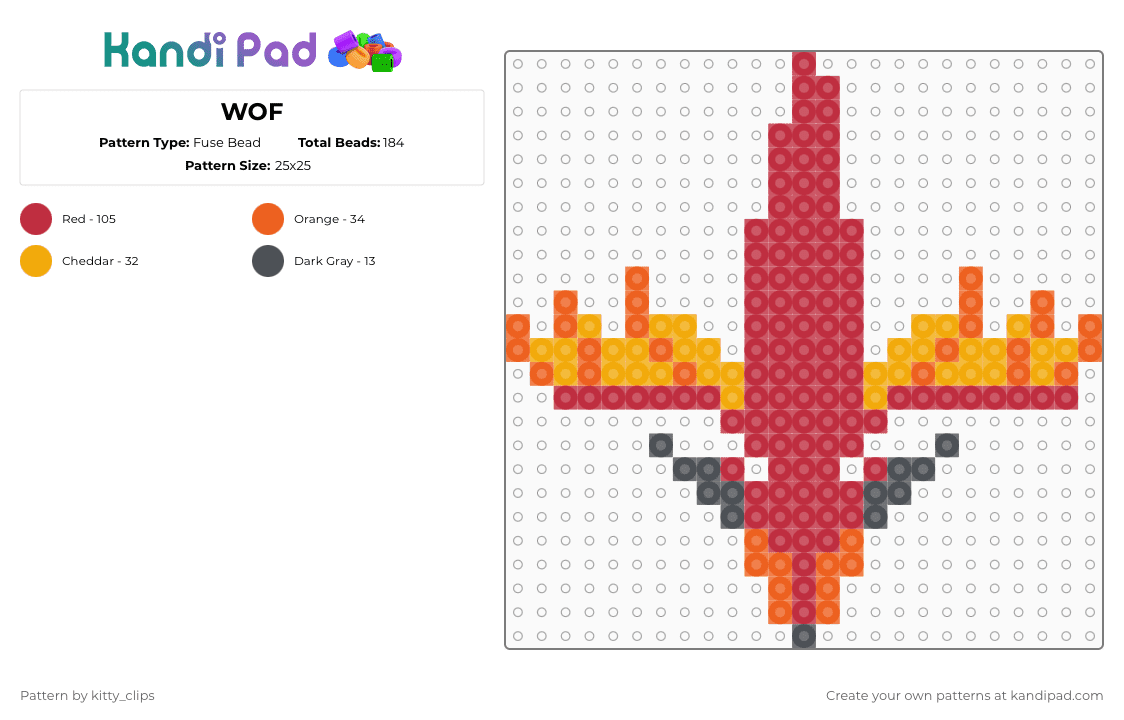 This is a base the will work for all the pantala tribes of WOF - Fuse Bead Pattern by kitty_clips on Kandi Pad - red,orange