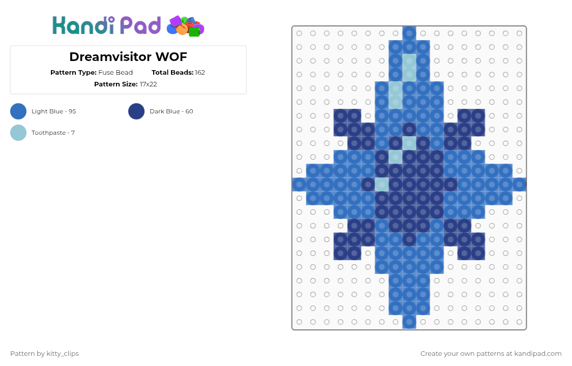 Dreamvisitor WOF - Fuse Bead Pattern by kitty_clips on Kandi Pad - blue