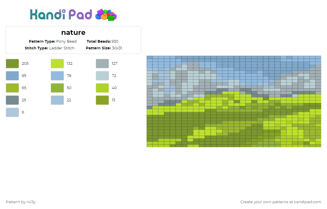 nature - Pony Bead Pattern by r4l3y on Kandi Pad - green