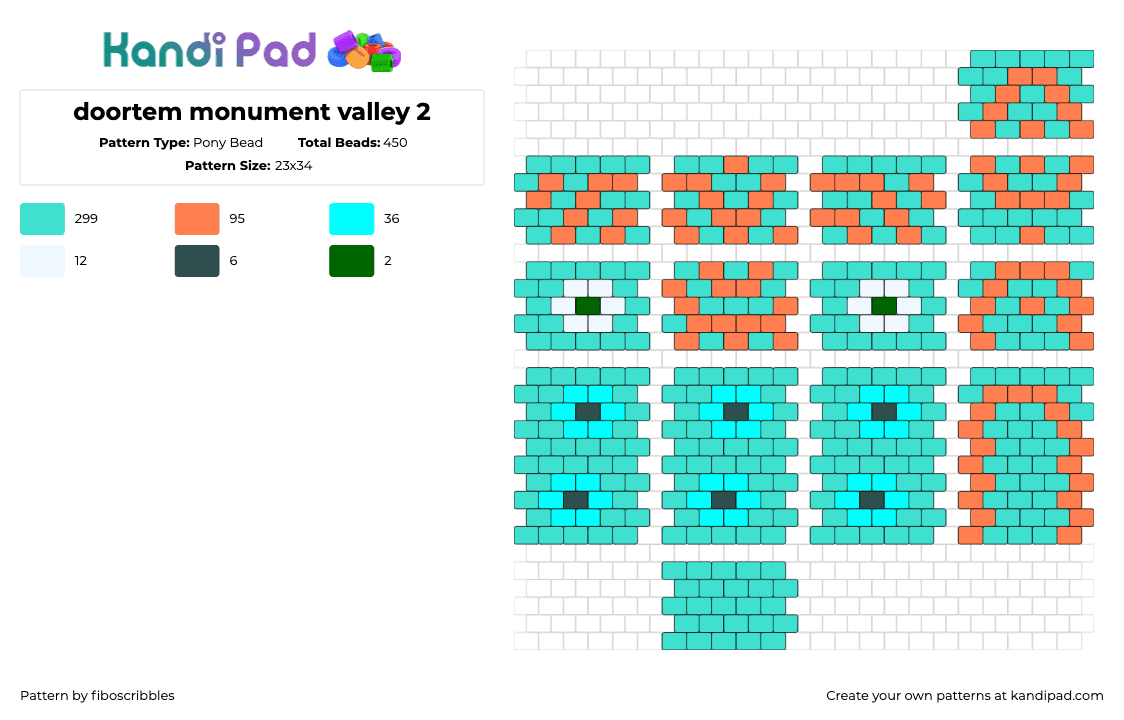 doortem monument valley 2 - Pony Bead Pattern by fiboscribbles on Kandi Pad - doortem,monument valley,3d,puzzle,video game,teal,orange