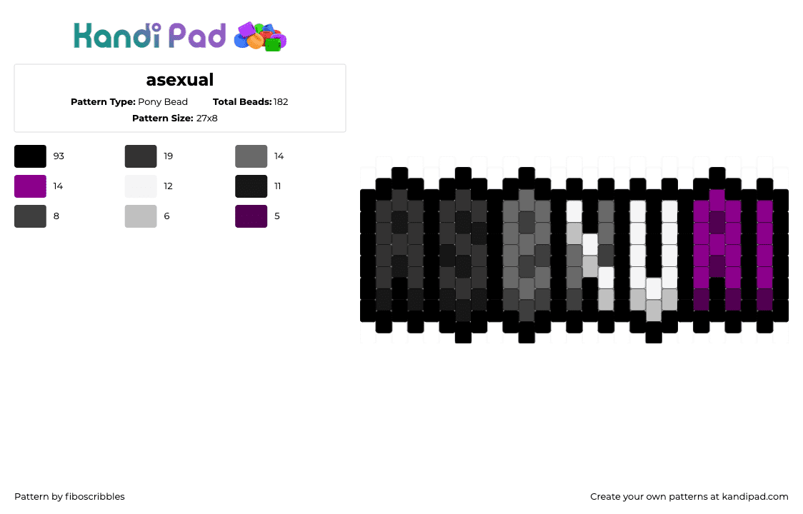 asexual - Pony Bead Pattern by fiboscribbles on Kandi Pad - 