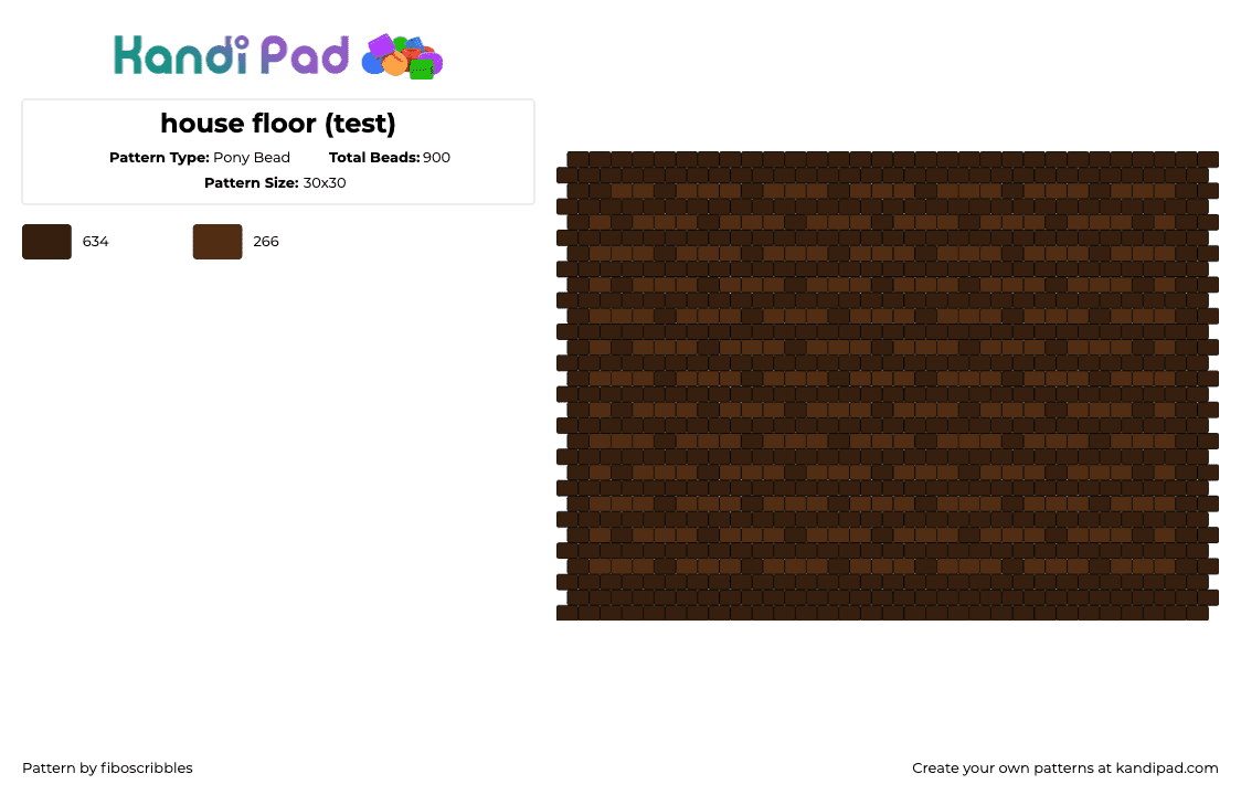 house floor (test) - Pony Bead Pattern by fiboscribbles on Kandi Pad - house,3d,floor,home,panel,building,brown